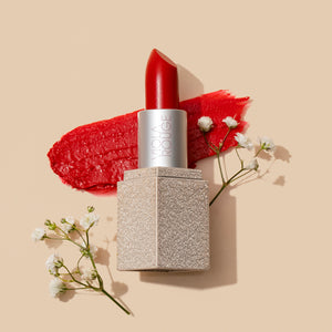 Dragon Shield Bright Warm Red Satin Finish Cruelty Free Clean Beauty Lipstick